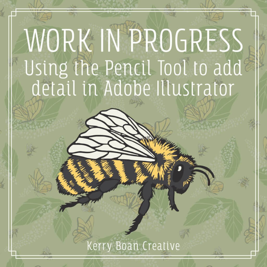 Work in Progress: using the pencil tool to add detail in Adobe Illustrator