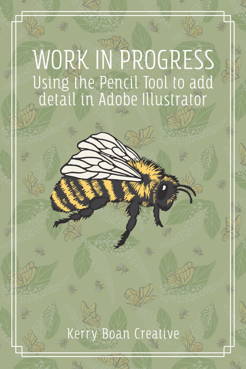 Work in Progress: using the pencil tool to add detail in Adobe Illustrator